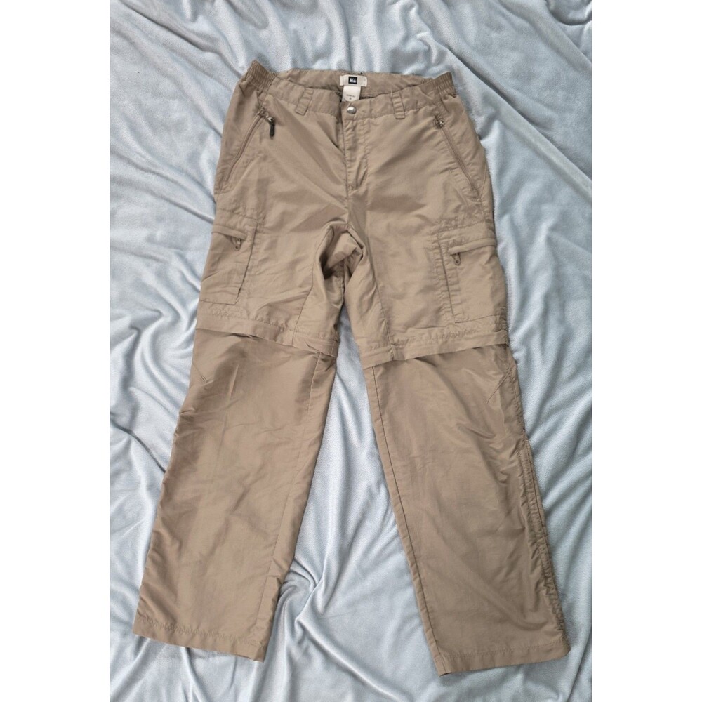 REI Womens Brown Convertible Elastic Waist Cargo Hiking Pants Sz 6 29-30x31
